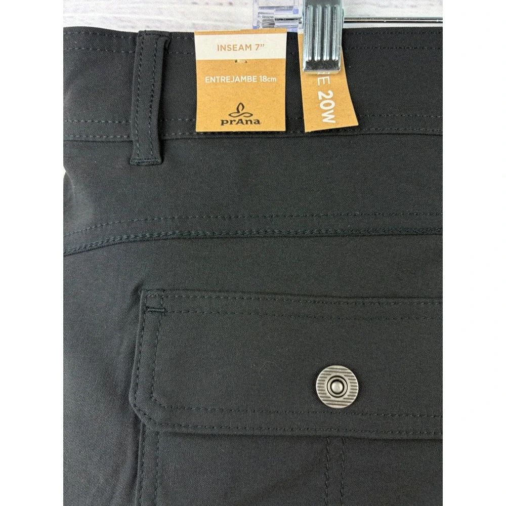 Prana Halle Short Plus II 20W Black ReZion Stretch Hiking Shorts 7